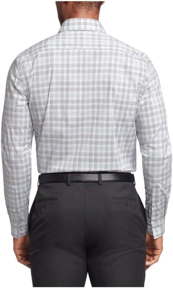 imageVan Heusen Mens Dress Shirt Regular Fit Ultra Wrinkle Free Flex Collar Stretch CheckArctic Blue