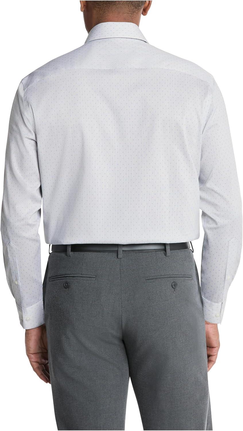 imageVan Heusen Mens Dress Shirt Regular Fit Ultra Wrinkle Free Flex Collar Stretch CheckBlue Rain Print