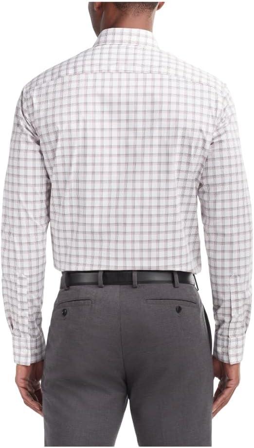 imageVan Heusen Mens Dress Shirt Regular Fit Ultra Wrinkle Free Flex Collar Stretch CheckFire Multi