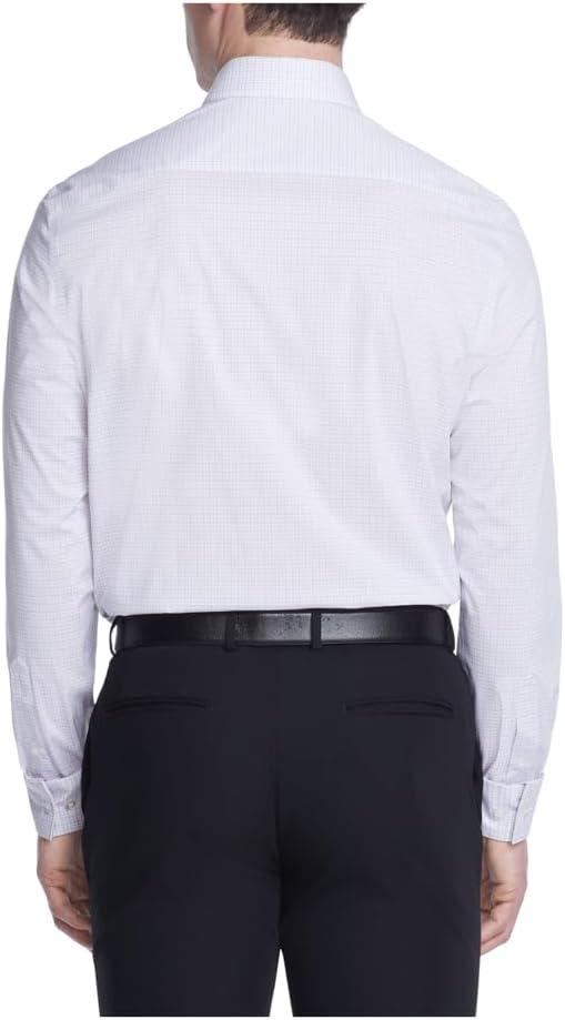 imageVan Heusen Mens Dress Shirt Regular Fit Ultra Wrinkle Free Flex Collar Stretch CheckLilac