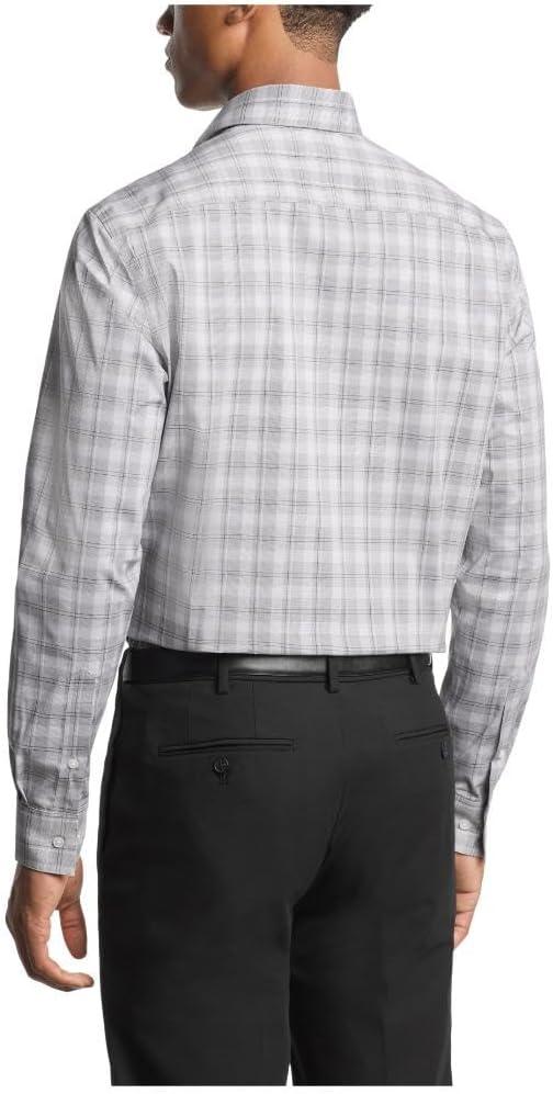 imageVan Heusen Mens Dress Shirt Regular Fit Ultra Wrinkle Free Flex Collar Stretch CheckMud Green