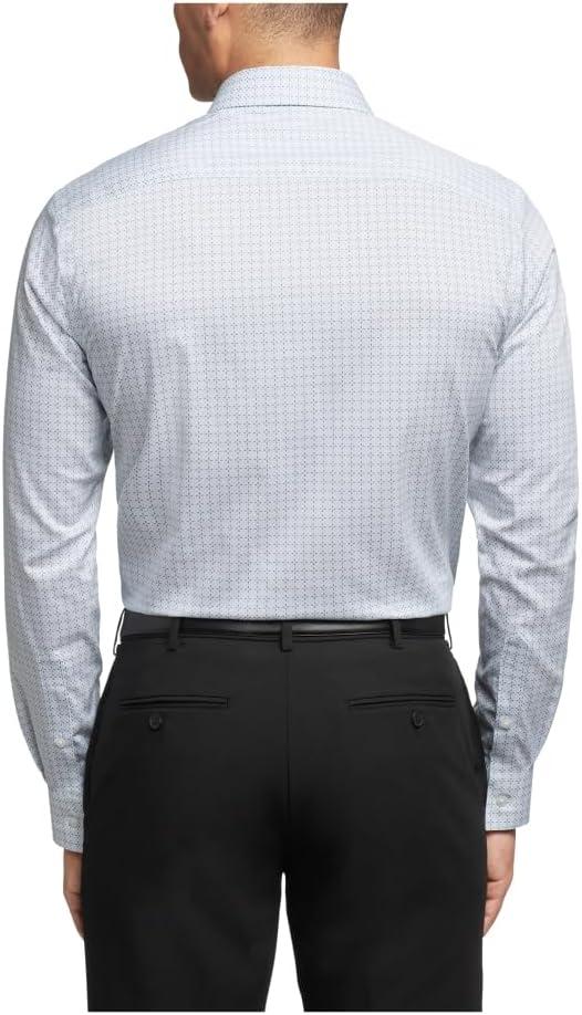 imageVan Heusen Mens Dress Shirt Regular Fit Ultra Wrinkle Free Flex Collar Stretch CheckMulti Blue