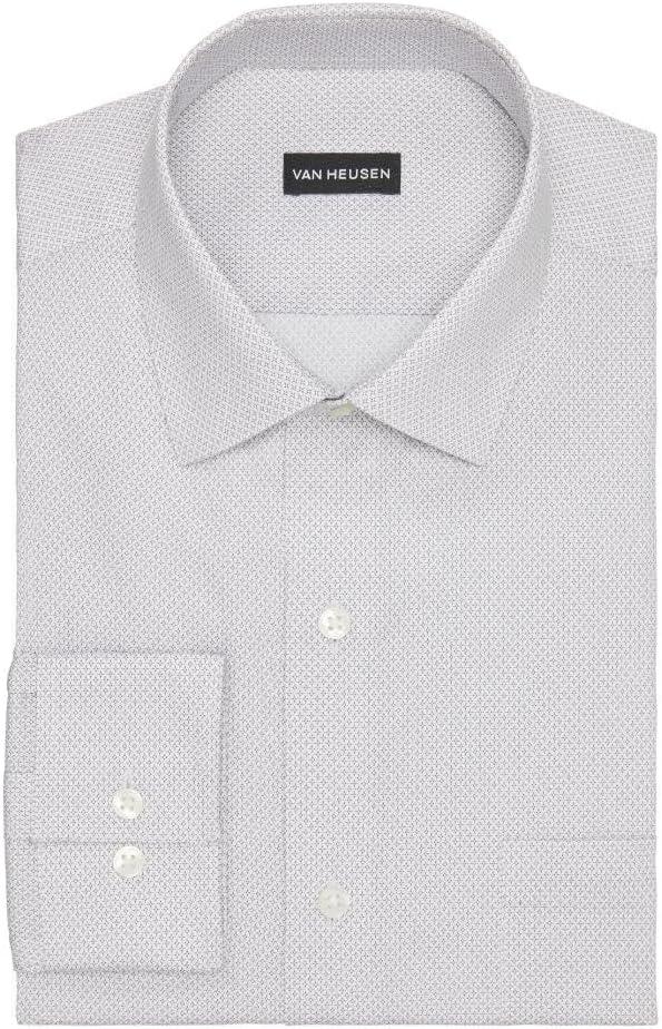 imageVan Heusen Mens Dress Shirt Regular Fit Ultra Wrinkle Free Flex Collar Stretch CheckPebble