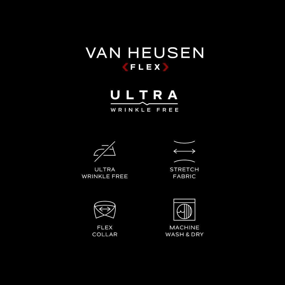 imageVan Heusen Mens Dress Shirt Regular Fit Ultra Wrinkle Free Flex Collar Stretch CheckPebble