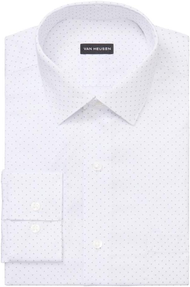 imageVan Heusen Mens Dress Shirt Regular Fit Ultra Wrinkle Free Flex Collar Stretch CheckSage Grey