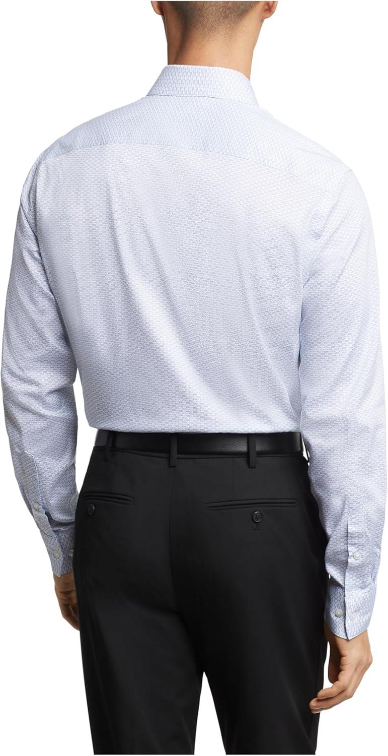 imageVan Heusen Mens Dress Shirt Regular Fit Ultra Wrinkle Free Flex Collar Stretch CheckSea Blue Multi