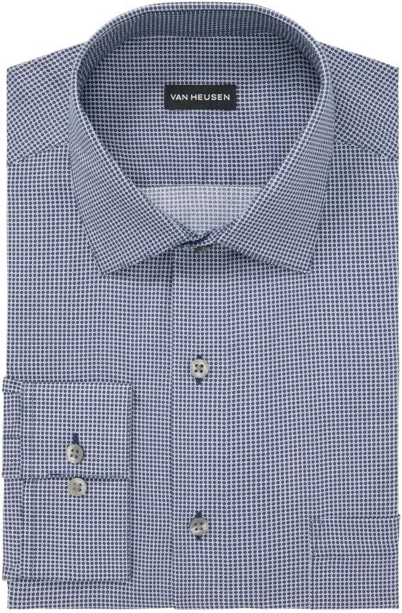 imageVan Heusen Mens Dress Shirt Regular Fit Ultra Wrinkle Free Flex Collar Stretch CheckStar Ocean