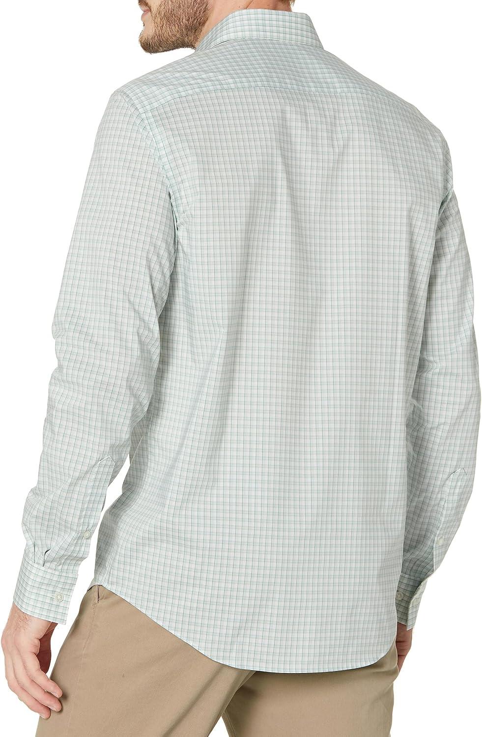 imageVan Heusen Mens Dress Shirt Regular Fit Ultra Wrinkle Free Flex Collar Stretch CheckVine