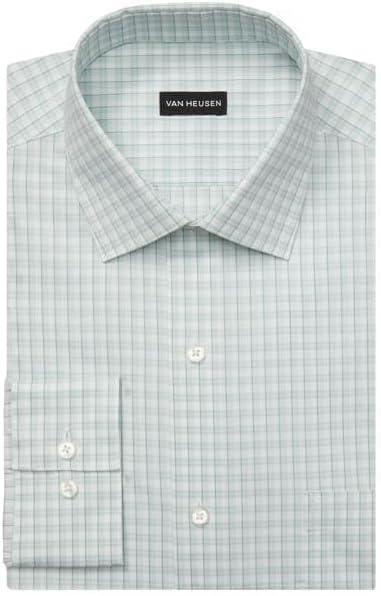 imageVan Heusen Mens Dress Shirt Regular Fit Ultra Wrinkle Free Flex Collar Stretch CheckVine