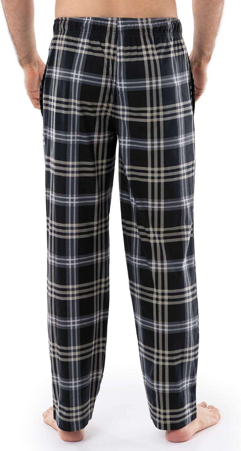 imageVan Heusen Mens Flannel Fleece Sleep PantBlack Plaid