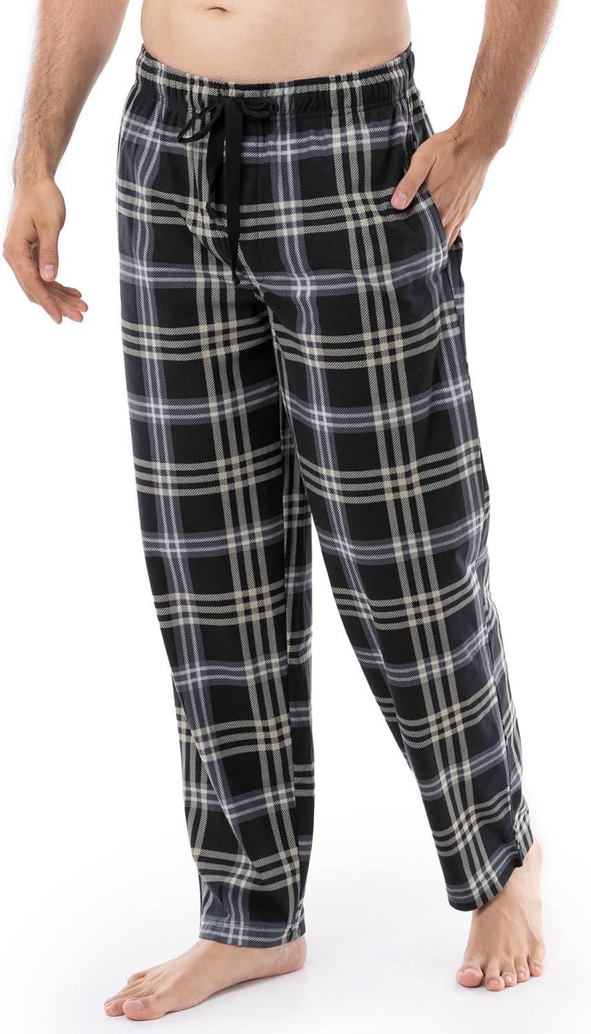 imageVan Heusen Mens Flannel Fleece Sleep PantBlack Plaid