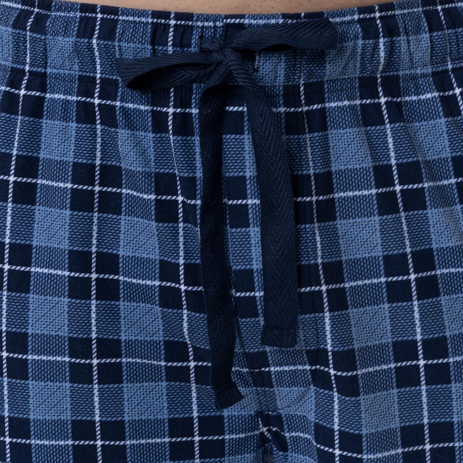 imageVan Heusen Mens Flannel Fleece Sleep PantNavy Plaid