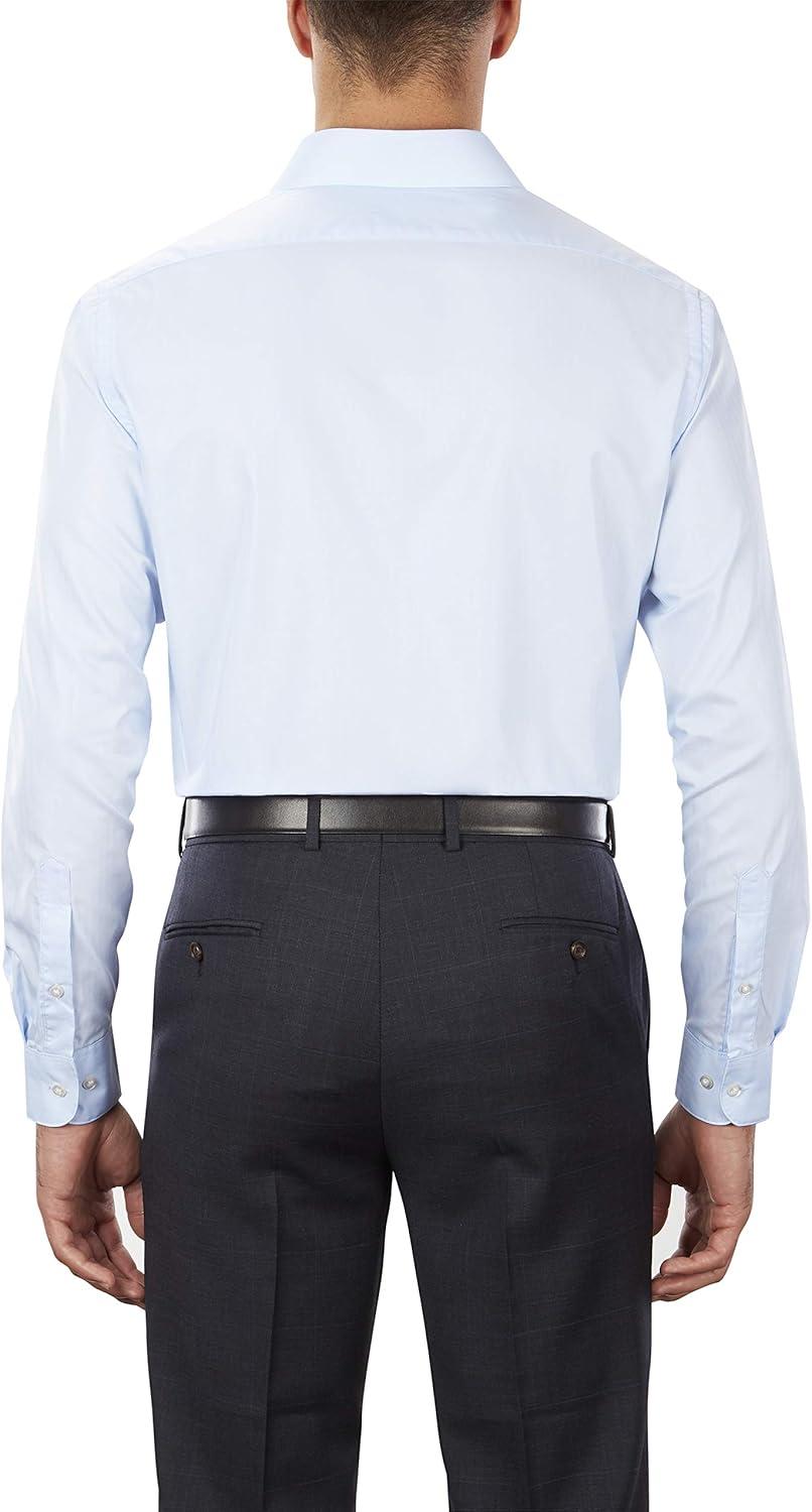 imageVan Heusen Mens Herringbone Regular Fit Solid Spread Collar Dress ShirtBlue Cloud