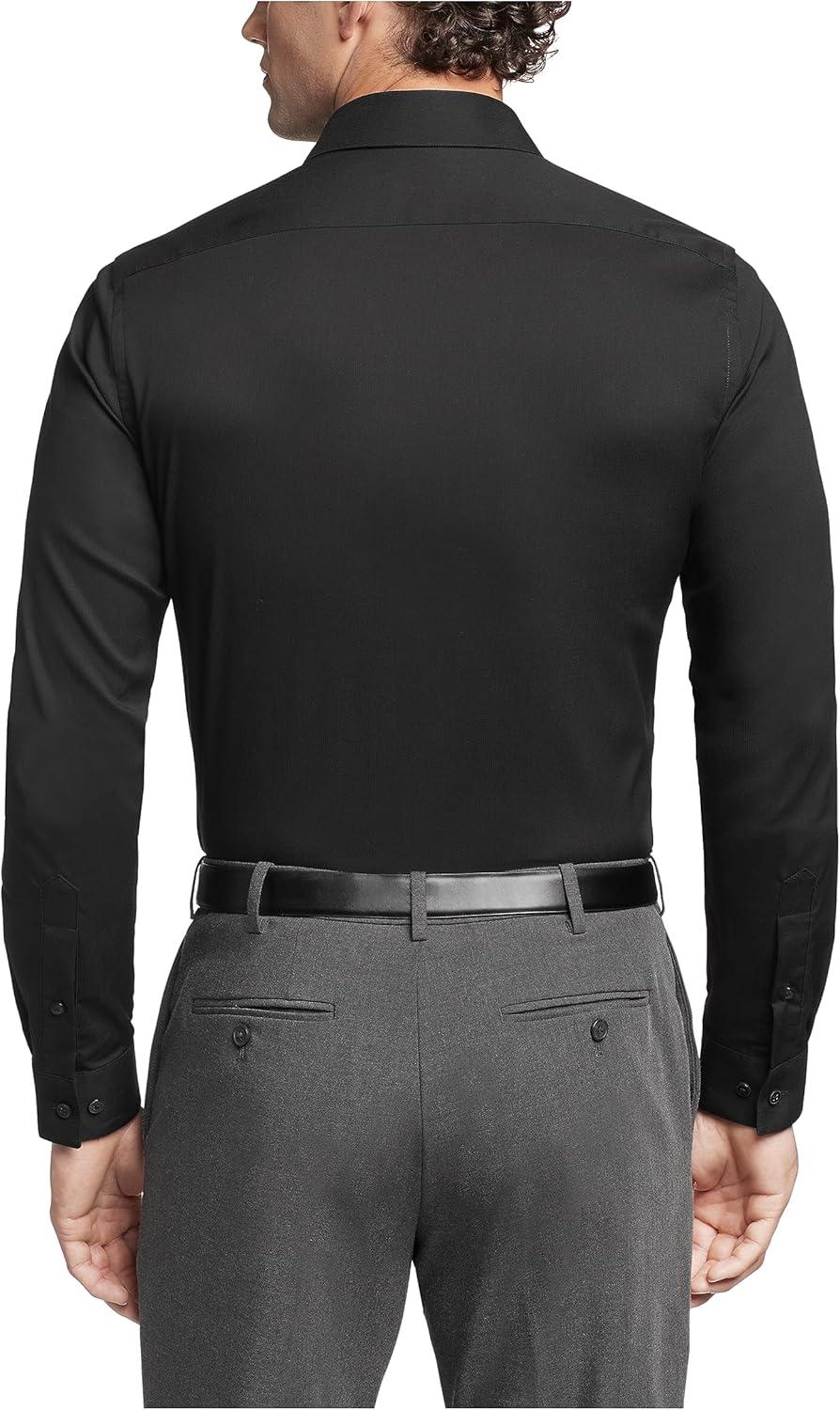 imageVan Heusen Mens TALL FIT Dress Shirt Stain Shield Stretch Big and TallOld Black