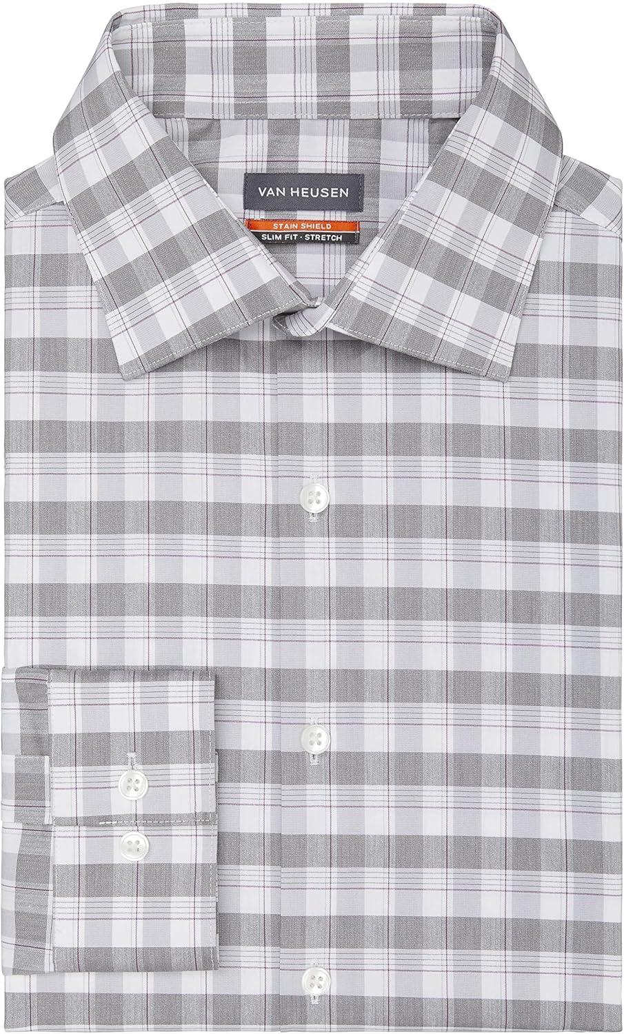 imageVan Heusen Mens TALL FIT Dress Shirt Stain Shield Stretch Big and TallOld Meteorite