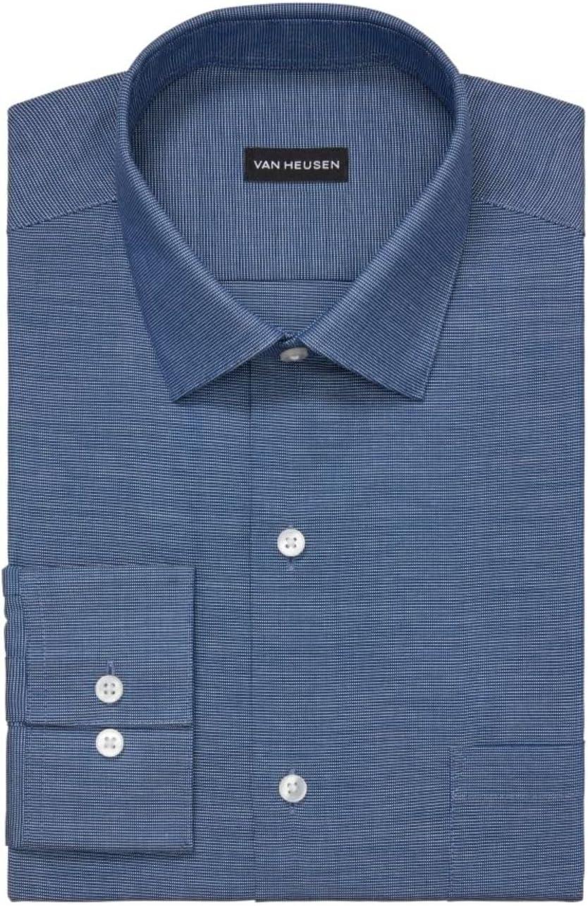 imageVan Heusen Mens TALL FIT Dress Shirt Stain Shield Stretch Big and TallOld Painters Blue
