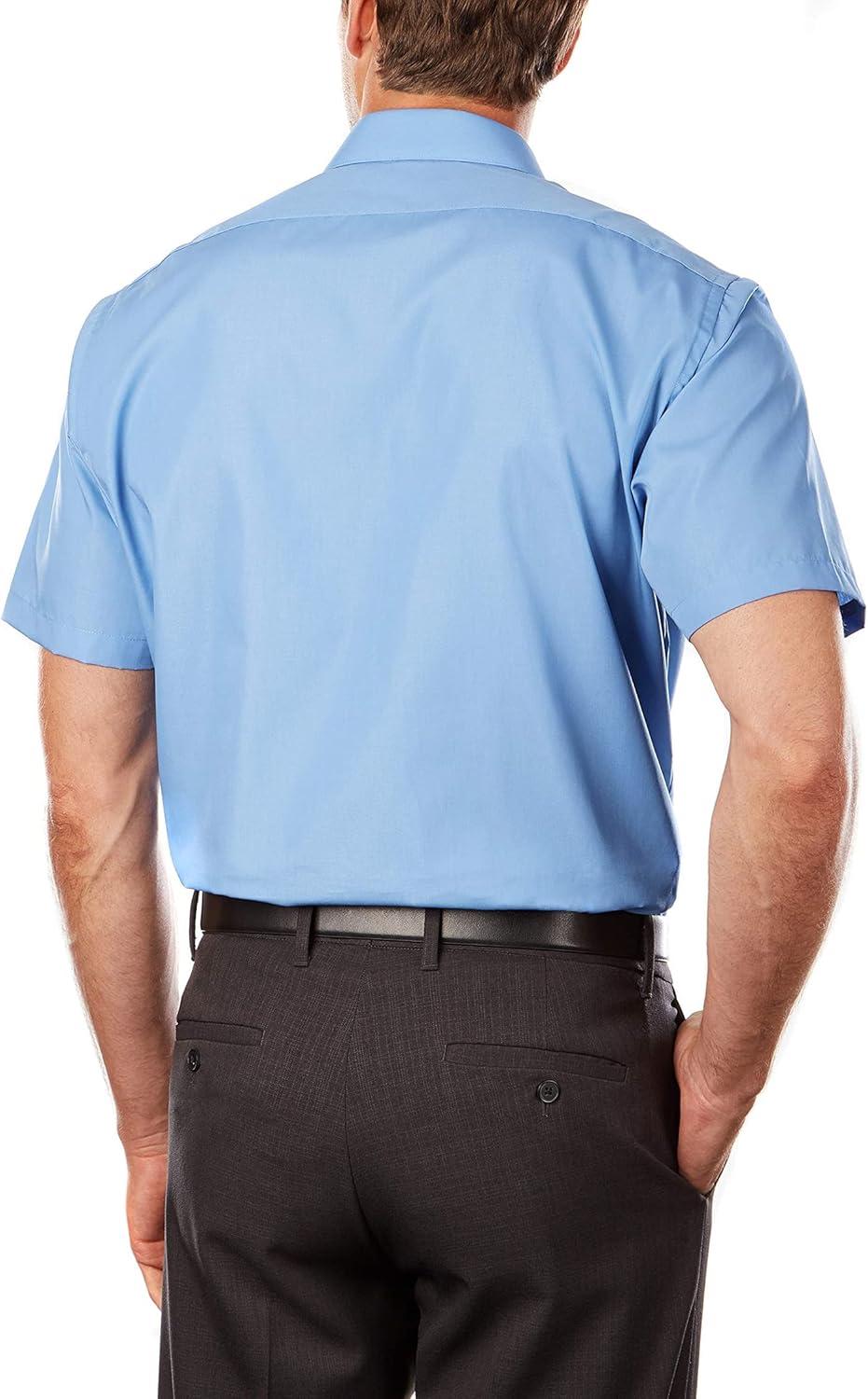 imageVan Heusen Mens TALL FIT Short Sleeve Dress Shirts Poplin Solid Big and TallCameo Blue