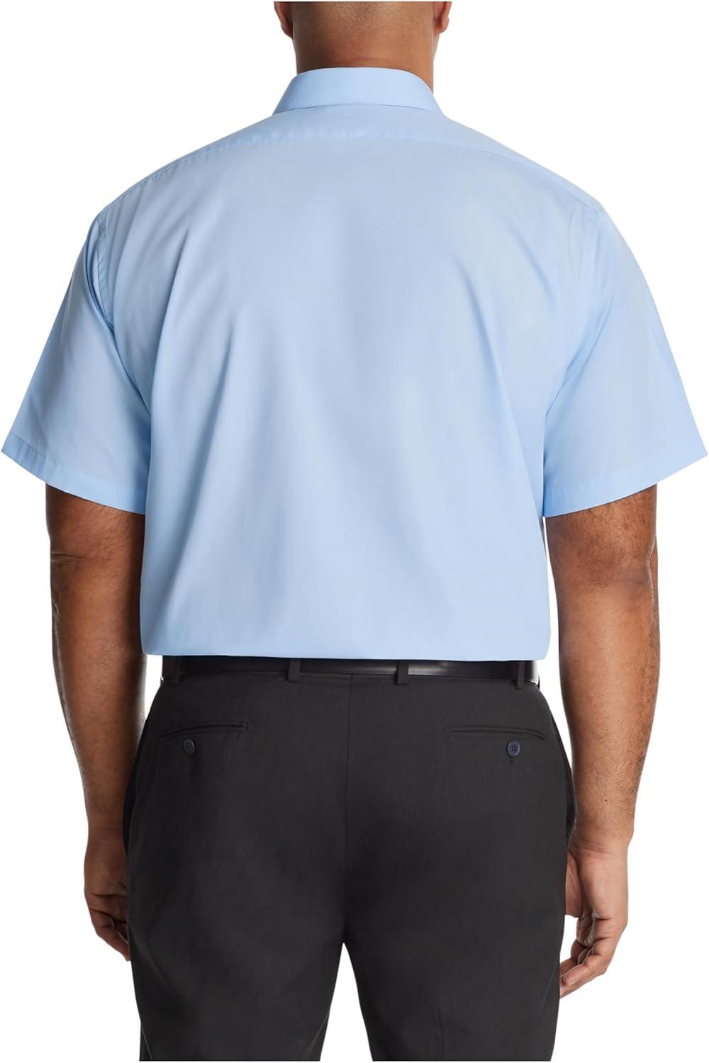 imageVan Heusen Mens TALL FIT Short Sleeve Dress Shirts Poplin Solid Big and TallLake Blue