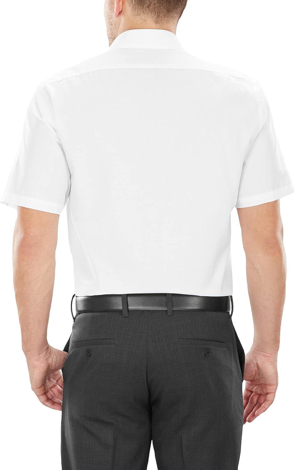 imageVan Heusen Mens TALL FIT Short Sleeve Dress Shirts Poplin Solid Big and TallWhite