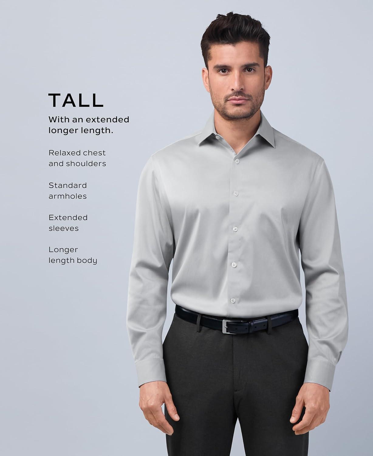 imageVan Heusen Mens Tall FIT Dress Shirts PoplinFlame