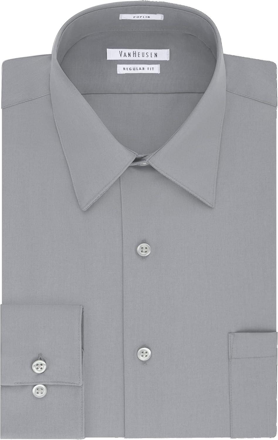 imageVan Heusen Mens Tall FIT Dress Shirts PoplinGrey Stone