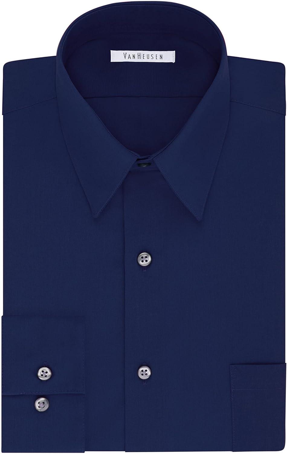 imageVan Heusen Mens Tall FIT Dress Shirts PoplinPersian Blue