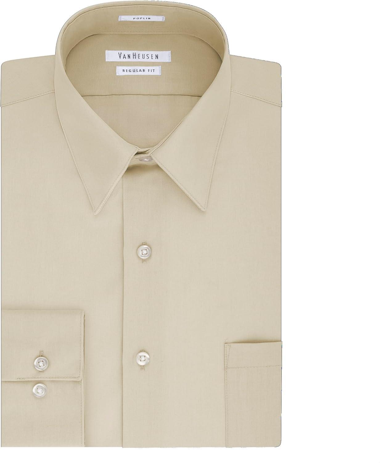 imageVan Heusen Mens Tall FIT Dress Shirts PoplinStone