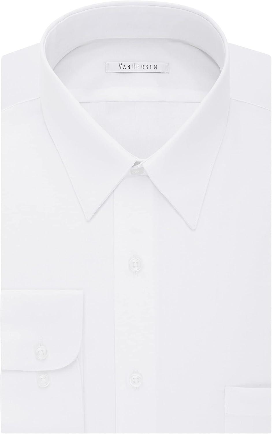 imageVan Heusen Mens Tall FIT Dress Shirts PoplinWhite