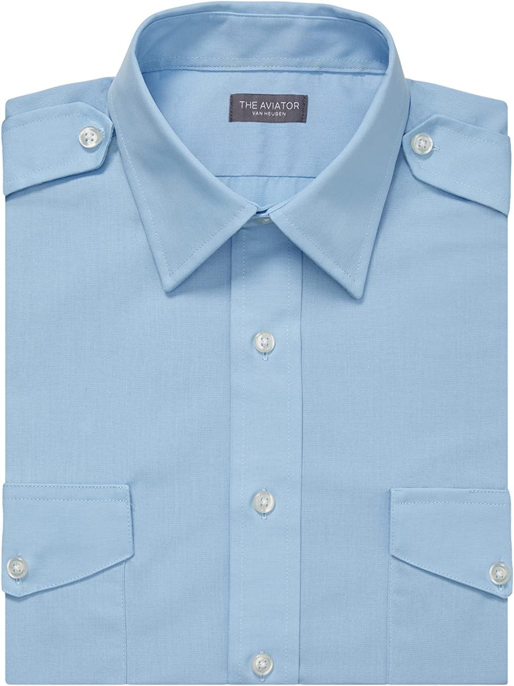 imageVan Heusen Mens Van Heusen Mens Pilot Dress Shirt Long Sleeve AviatorLight Blue
