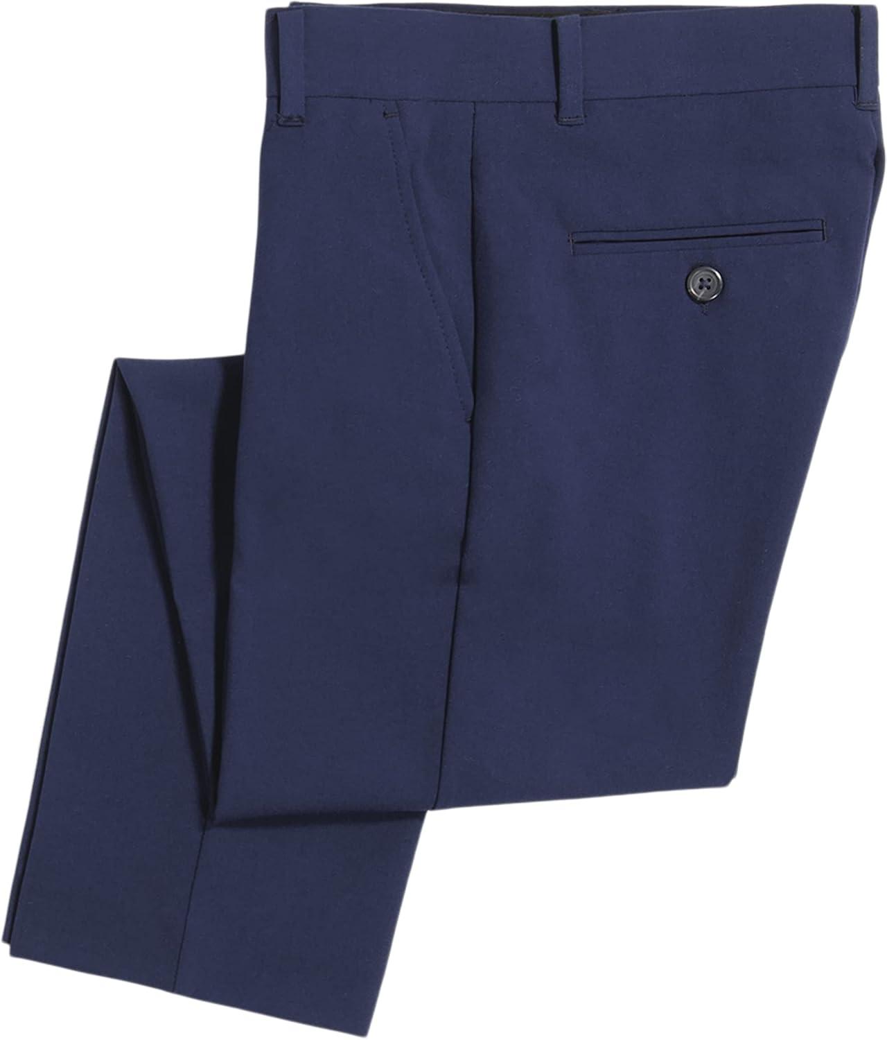 imageVan Heusen boys Flex Stretch Flat Front Dress PantsBank Blue Solid