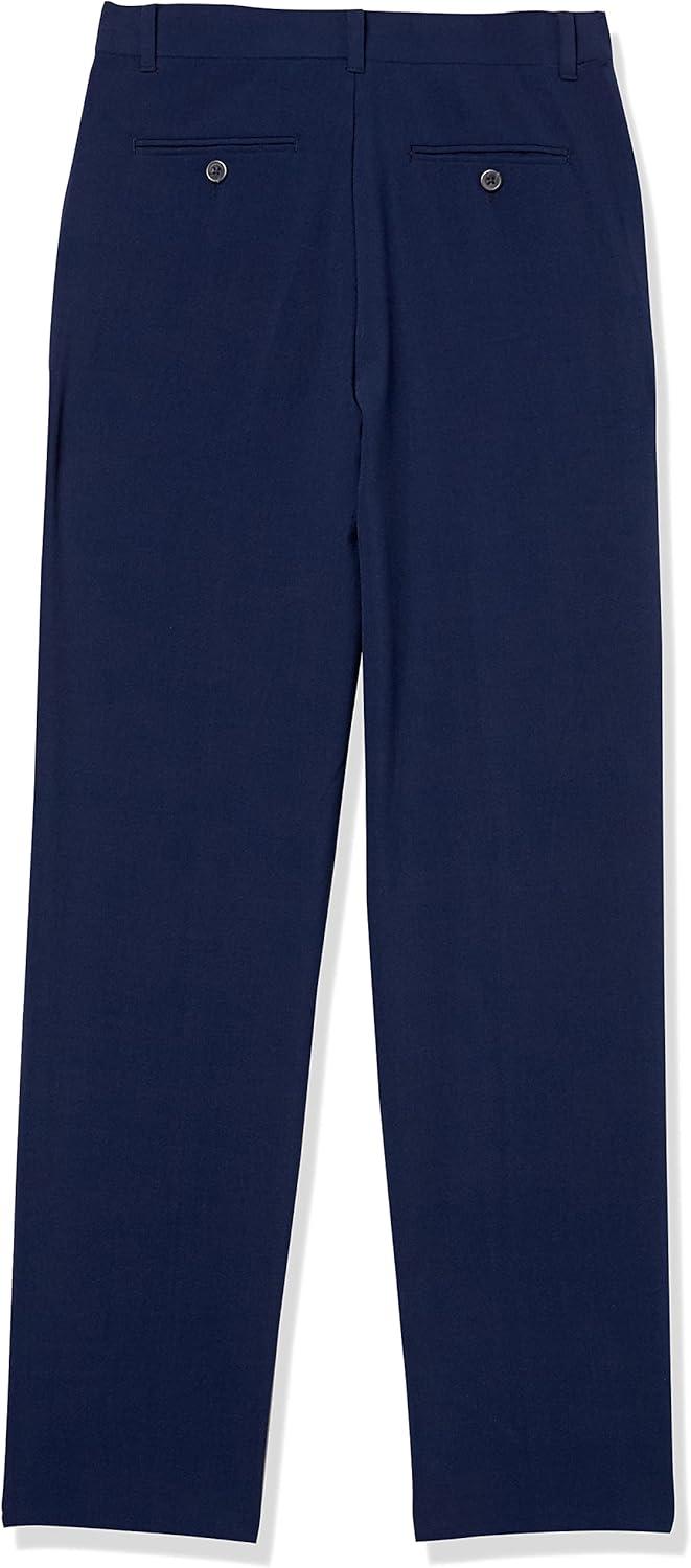 imageVan Heusen boys Flex Stretch Flat Front Dress PantsBank Blue Solid