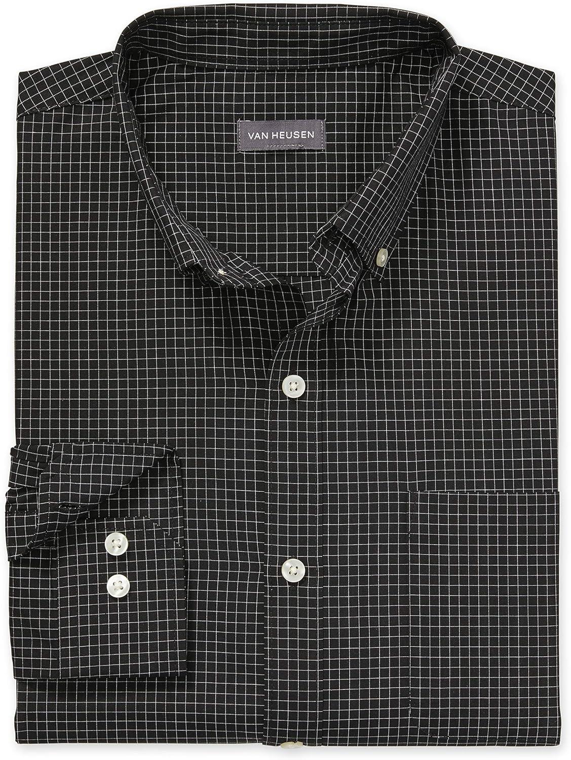 imageVan Heusen mens Big and Tall Wrinkle Free Long Sleeve Button Down ShirtBlack
