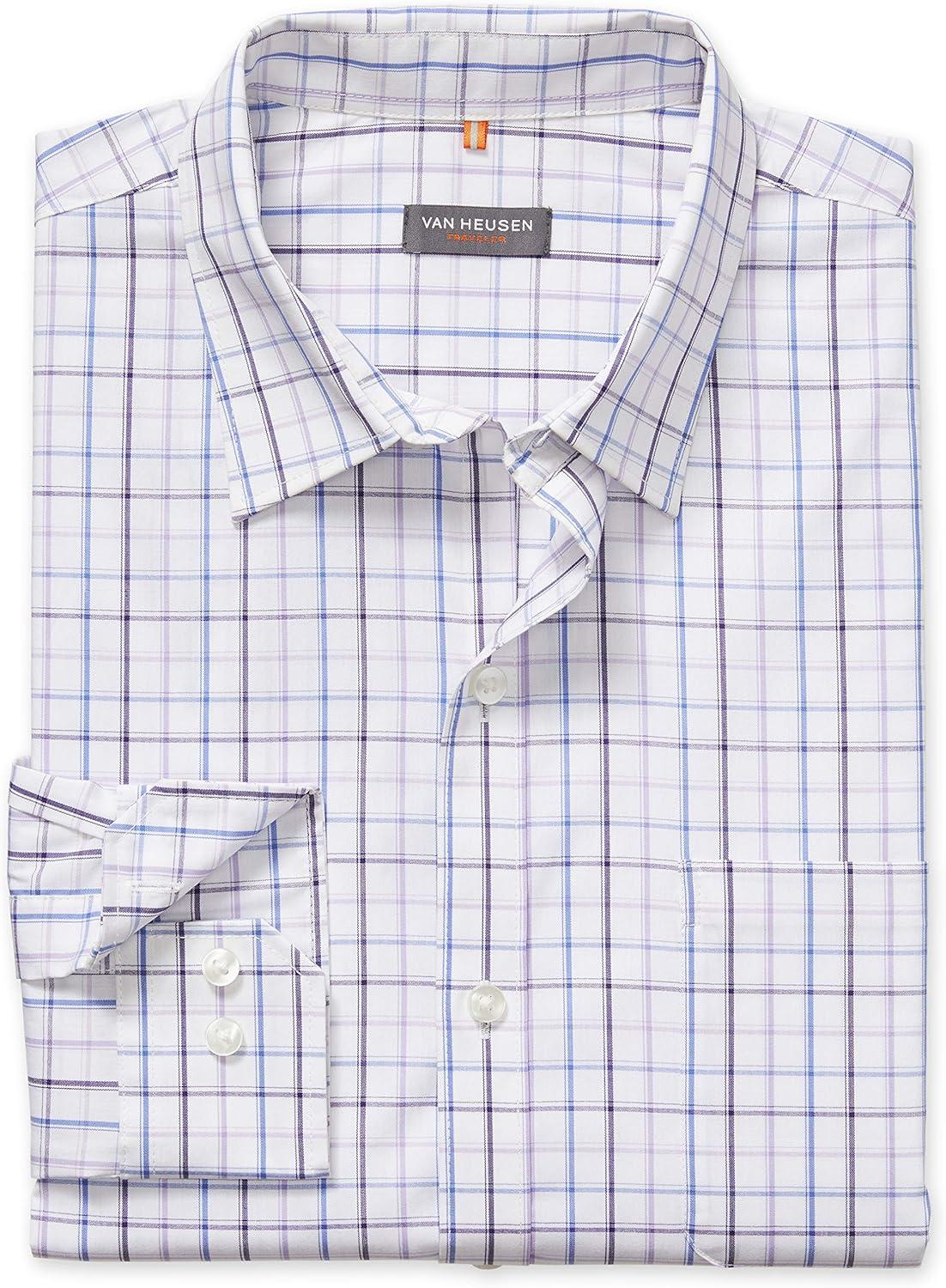 imageVan Heusen mens Big and Tall Wrinkle Free Long Sleeve Button Down ShirtEnglish Violet Plaid
