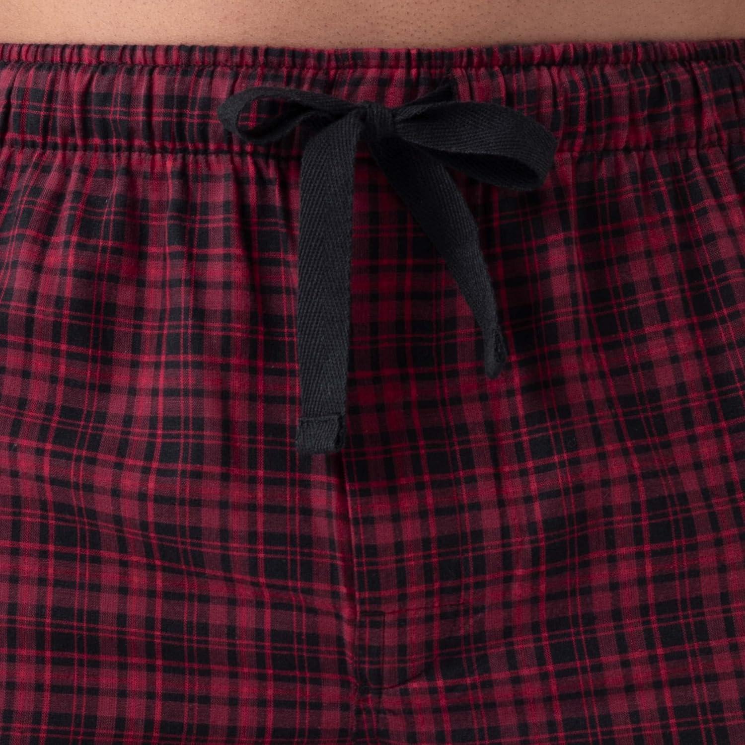 imageVan Heusen mens Cotton Broadcloth Sleep PantDark Red Plaid