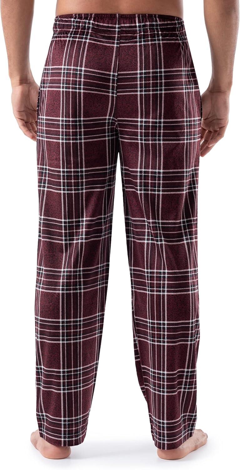 imageVan Heusen mens Silky Fleece Sleep Pajama PantDark Red Plaid