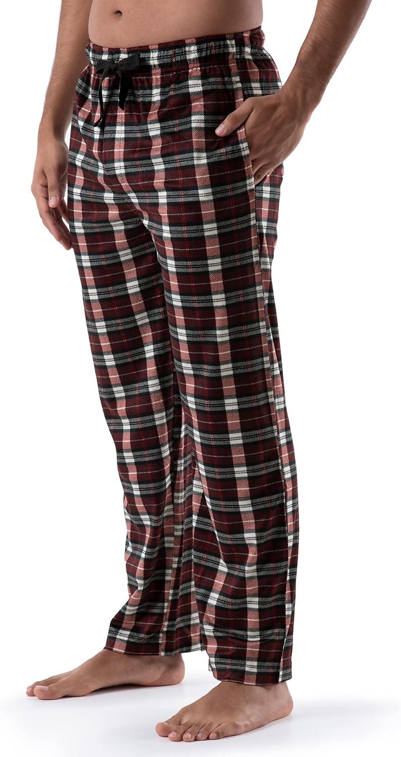 imageVan Heusen mens Silky Fleece Sleep Pajama PantDark RedOff White