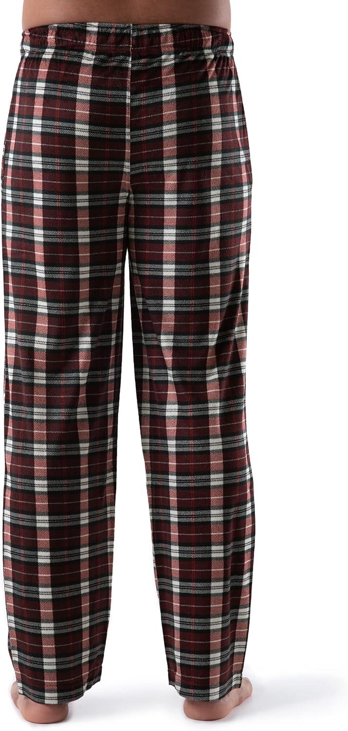 imageVan Heusen mens Silky Fleece Sleep Pajama PantDark RedOff White