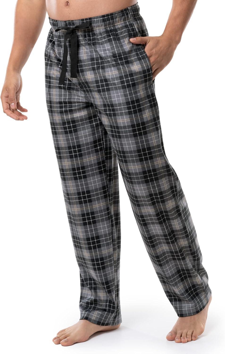 imageVan Heusen mens Silky Fleece Sleep Pajama PantGrey Plaid