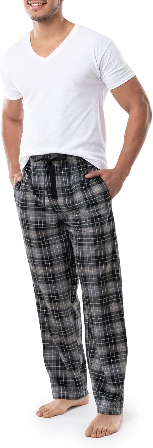 imageVan Heusen mens Silky Fleece Sleep Pajama PantGrey Plaid