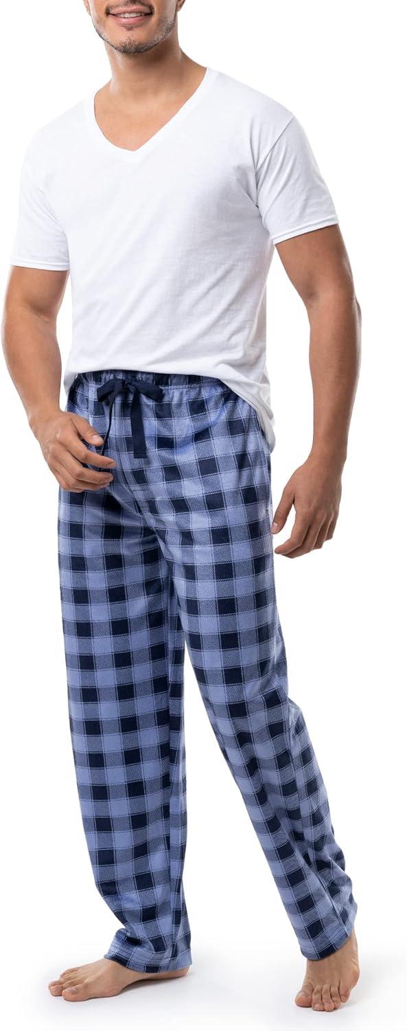 imageVan Heusen mens Silky Fleece Sleep Pajama PantNavyBlue Plaid