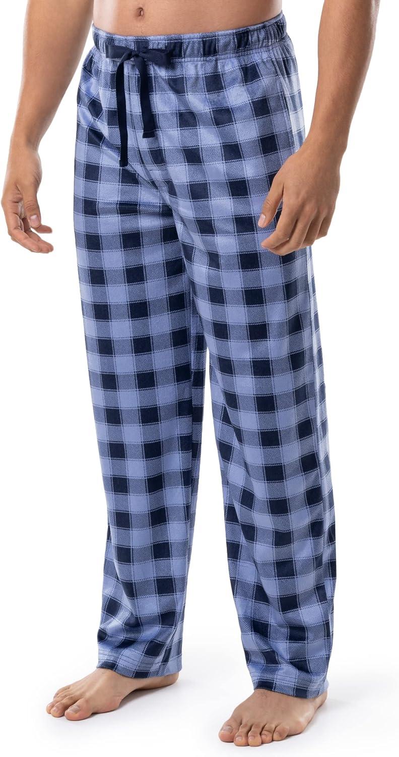 imageVan Heusen mens Silky Fleece Sleep Pajama PantNavyBlue Plaid