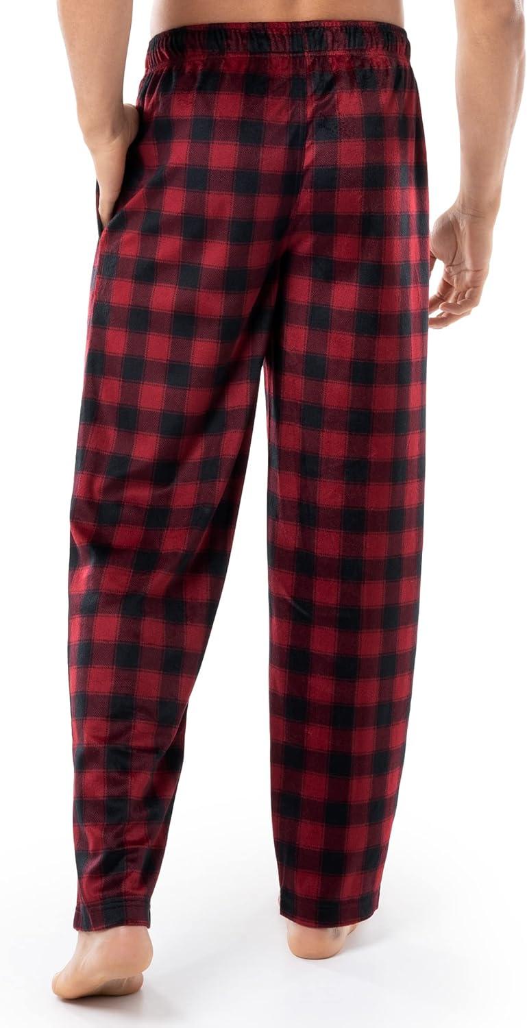 imageVan Heusen mens Silky Fleece Sleep Pajama PantRed Plaid