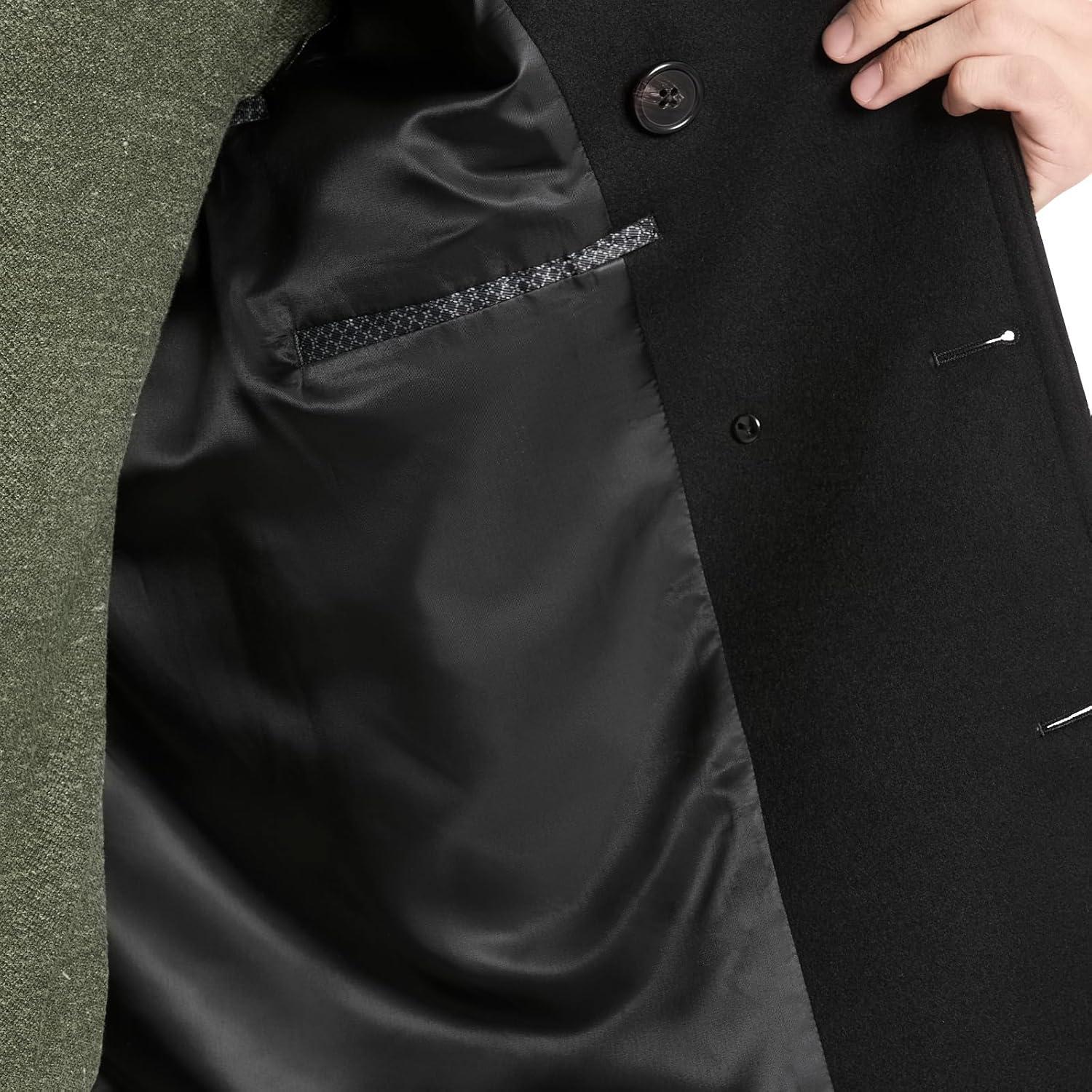 imageVan Heusen mens Tatton Classic Double Breasted PeacoatBlack