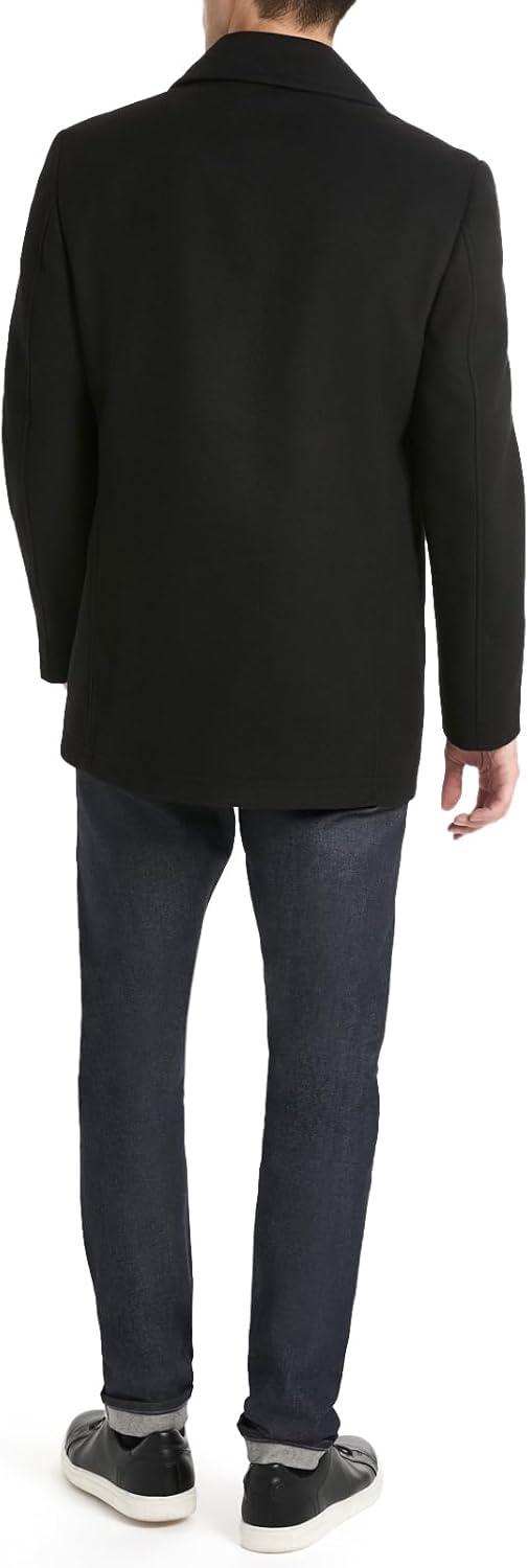 imageVan Heusen mens Tatton Classic Double Breasted PeacoatBlack