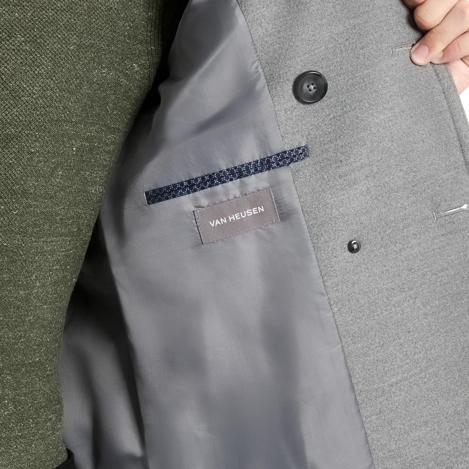 imageVan Heusen mens Tatton Classic Double Breasted PeacoatGrey
