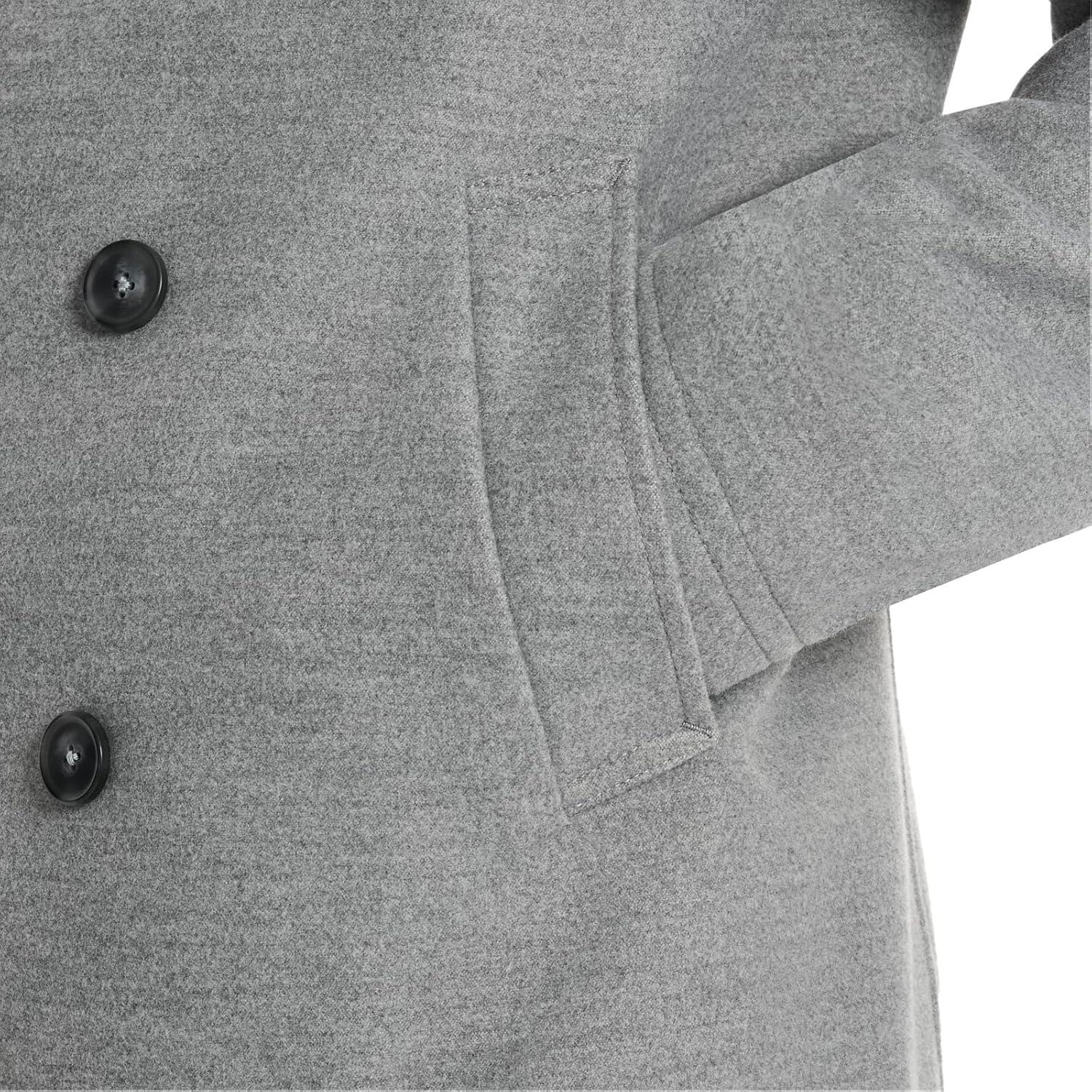 imageVan Heusen mens Tatton Classic Double Breasted PeacoatGrey