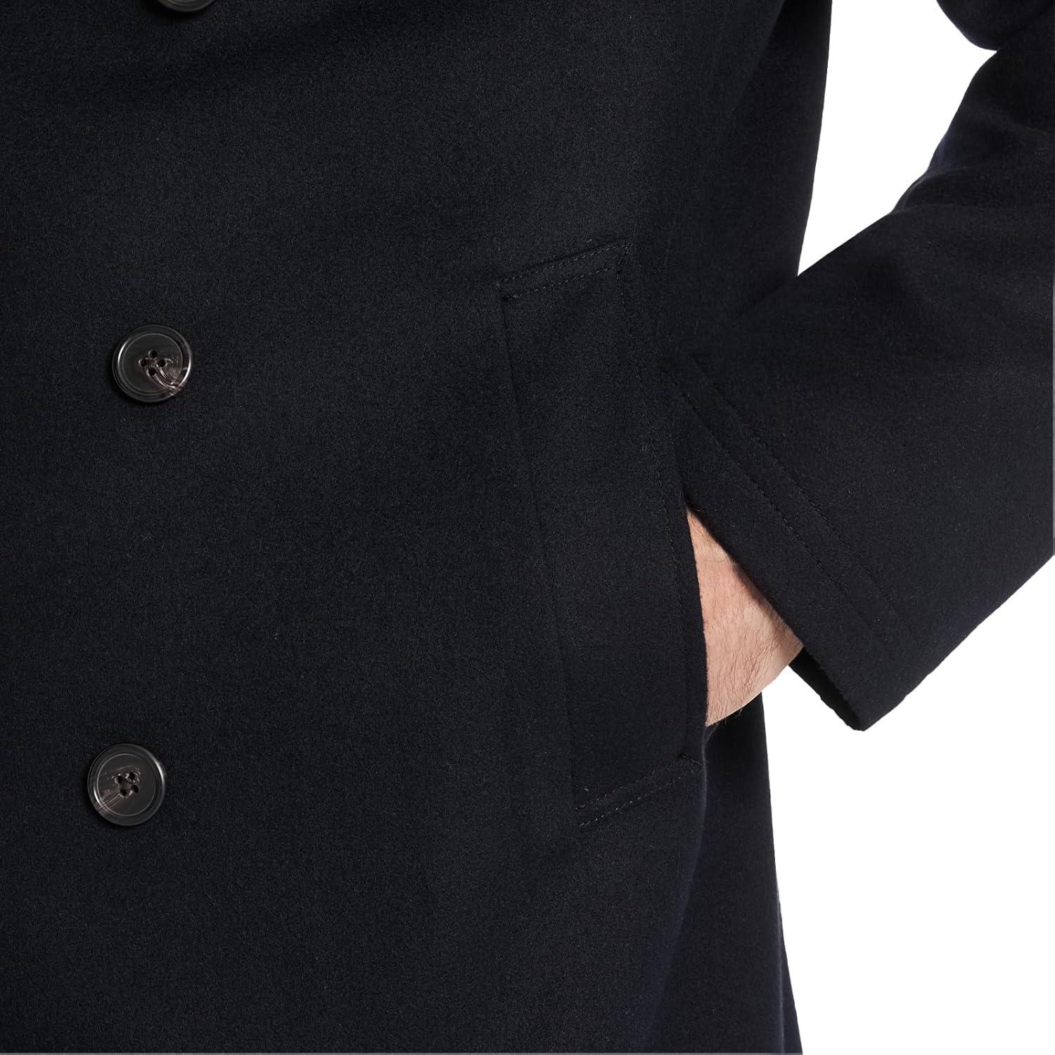 imageVan Heusen mens Tatton Classic Double Breasted PeacoatNavy