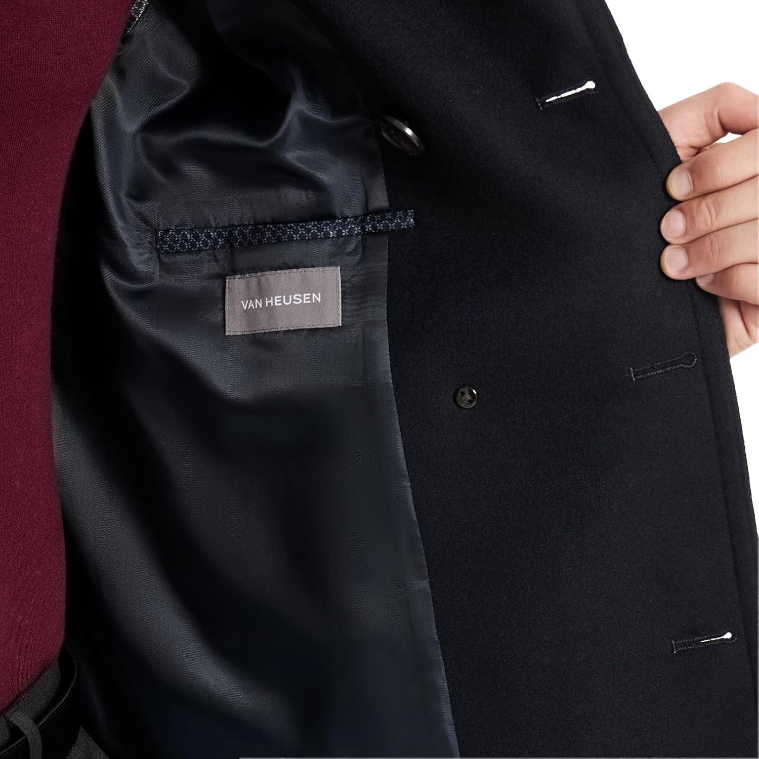 imageVan Heusen mens Tatton Classic Double Breasted PeacoatNavy