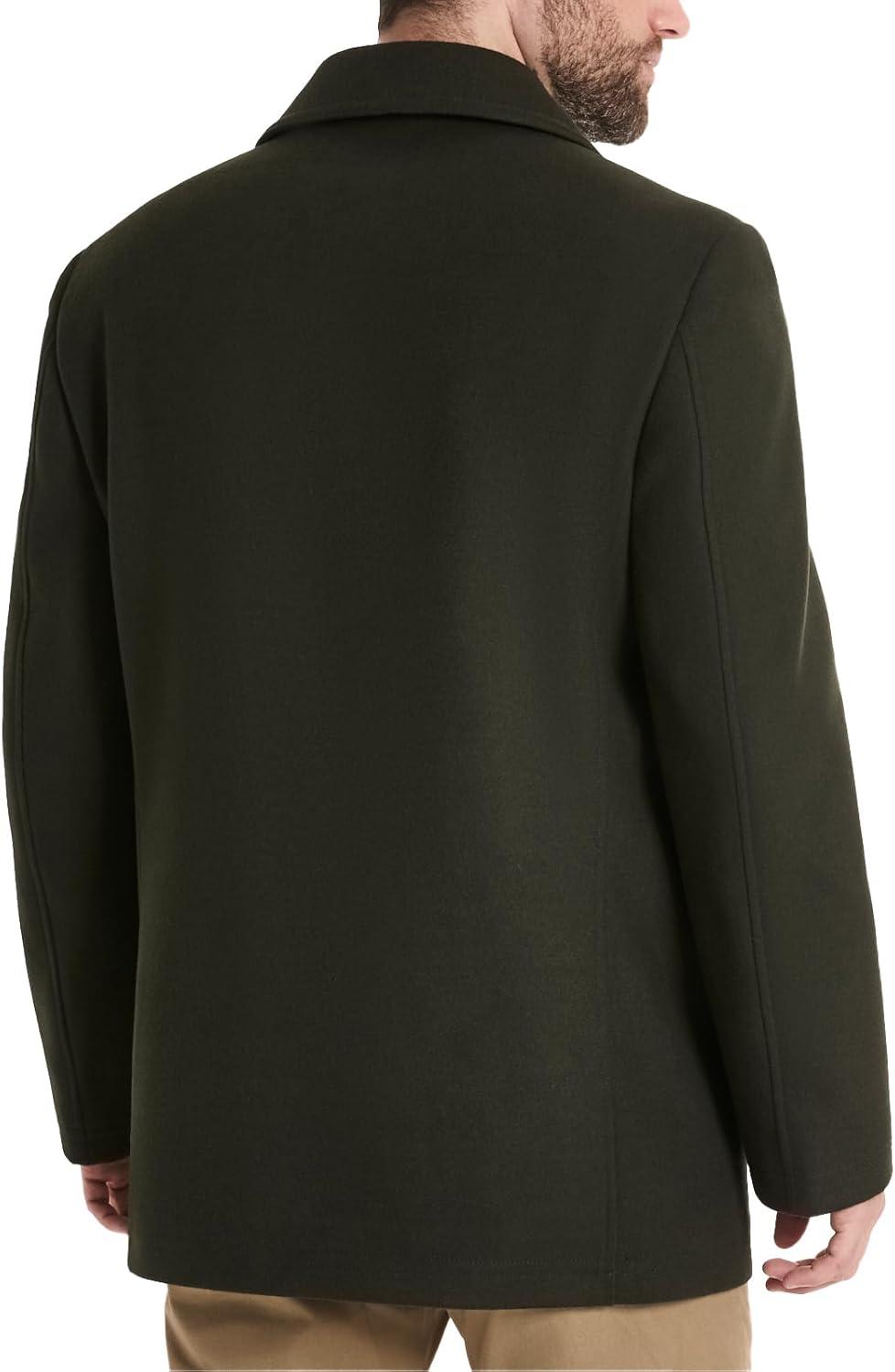 imageVan Heusen mens Tatton Classic Double Breasted PeacoatOlive