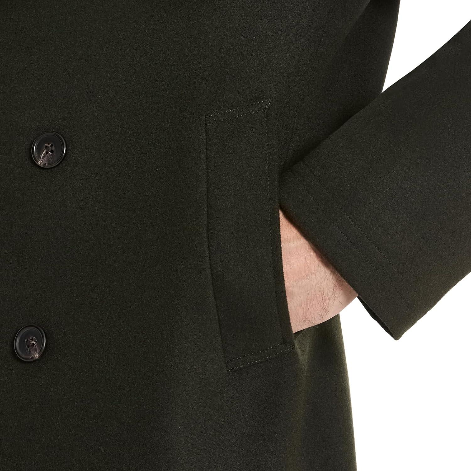 imageVan Heusen mens Tatton Classic Double Breasted PeacoatOlive